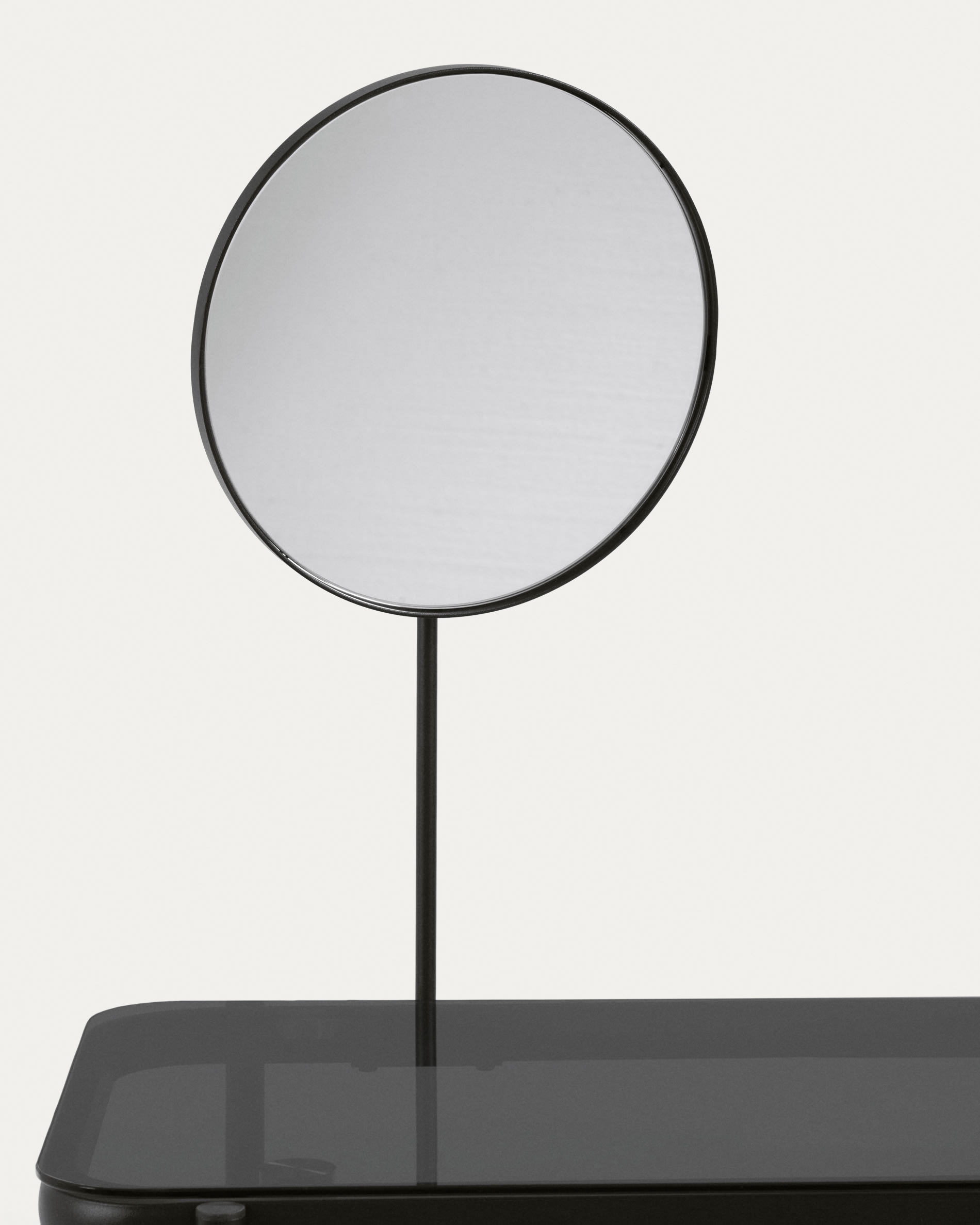 Espejo para tocador de acero laminado Lifestyle Home™ con aumento 5x color  negro mate