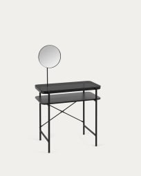 Galatia black melamine dressing table with metal legs in black finish 80 x 44,5 cm