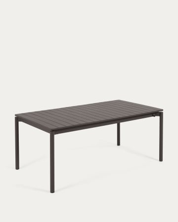 Ανοιγόμενο τραπέζι εξωτερικού χώρου Zaltana, μαύρο ματ αλουμίνιο, 180(240)x100εκ