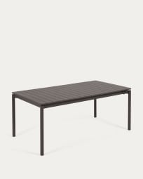 Rozkładany stół ogrodowy Zaltana z aluminium malowanego na czarno mat 180 (240) x 100 cm