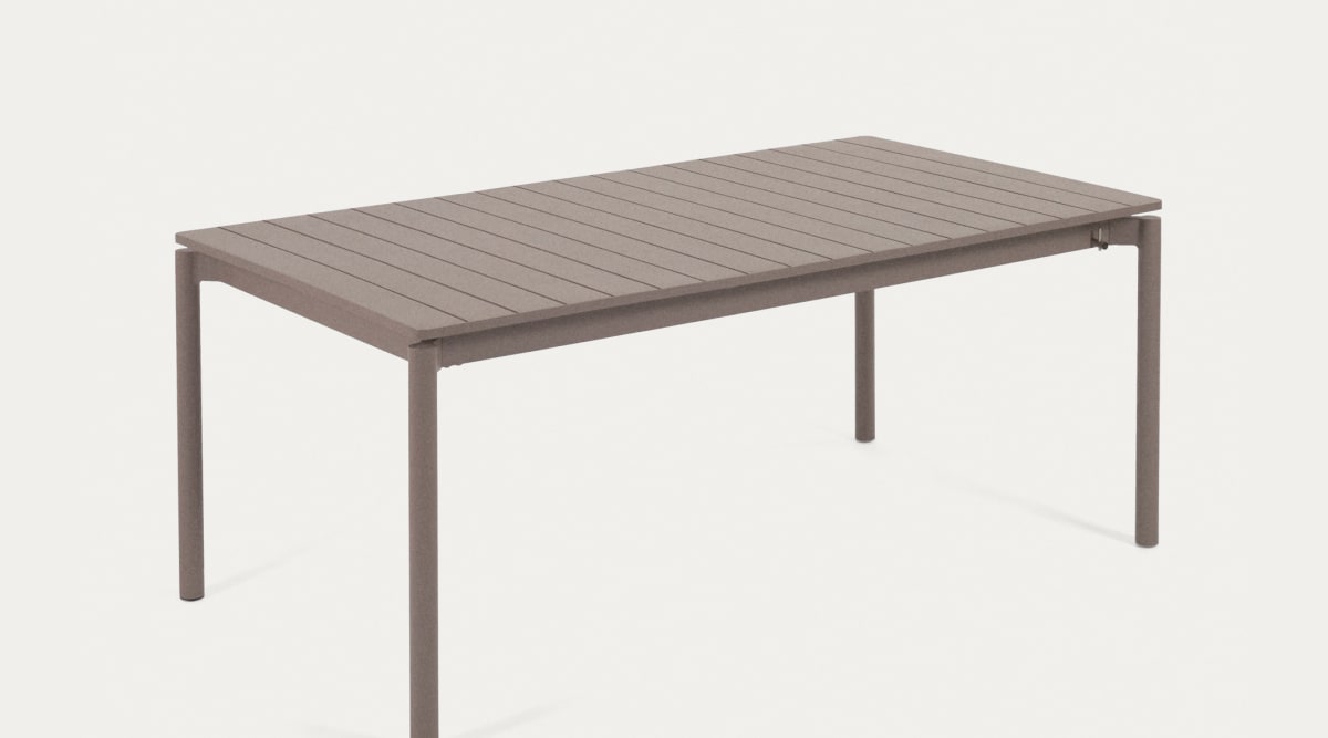 Zaltana extendable aluminium outdoor table with matt dark grey