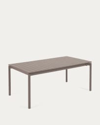 Zaltana extendable aluminium outdoor table with matt brown finish 180 (240) x 100 cm