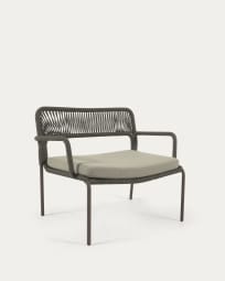 Cailin armchair in green cord with galvanised steel legs painted dark green