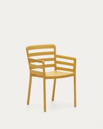 Nariet stackable outdoor chair in mustard