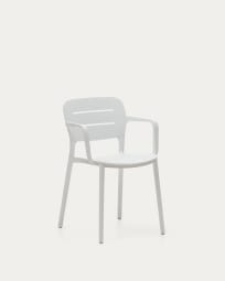 Chaise de jardin Morella en plastique blanc