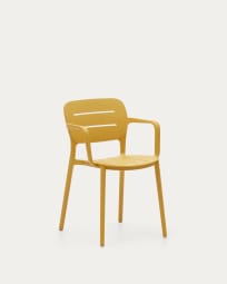 Morella outdoor chair in mustard plastic