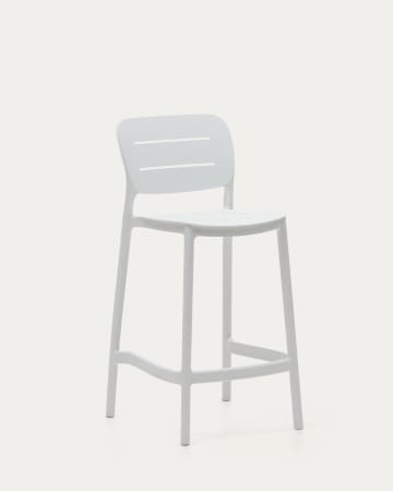 Tabouret d'extérieur Morella en plastique blanc hauteur 65 cm