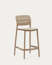 Morella outdoor stool in beige plastic, 65 cm in height