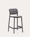 Morella stackable outdoor stool in grey, 65 cm