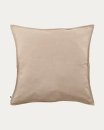 Blok cushion cover in beige linen, 60 x 60 cm
