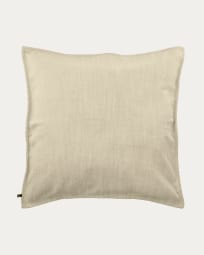 Blok cushion cover in white linen, 60 x 60 cm