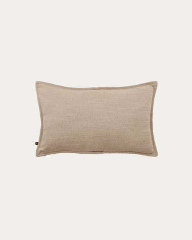 Blok cushion cover in beige linen, 30 x 50 cm