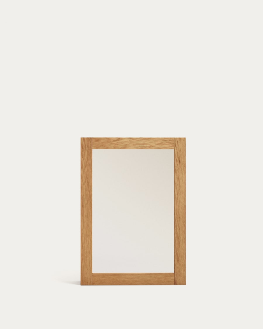 Espejo pared rectangular marco nogal 100 x 50 x 7 cm.