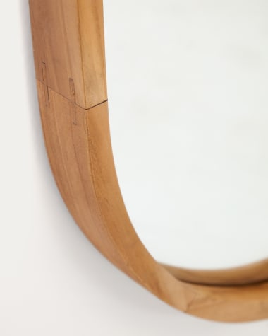 Espejo redondo Alum madera maciza mindi Ø 80 cm en