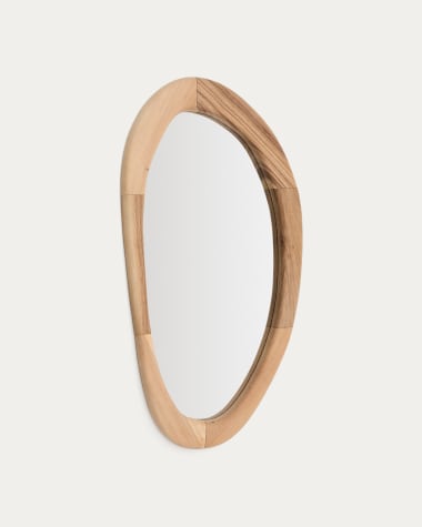 Miroir Selem en bois de mungur, finition naturelle, 60 x 107 cm
