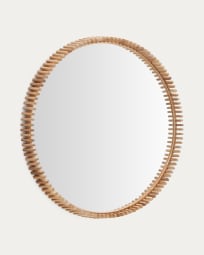 Espelho Polke de madeira de teca Ø 100 cm