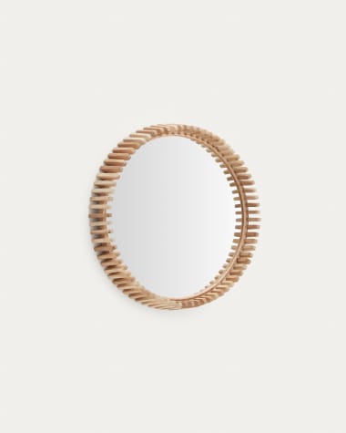 Specchio Polke in legno di teak Ø 60 cm
