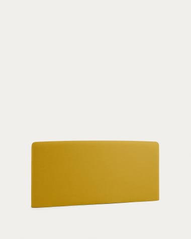 Tête de lit déhoussable Dyla jaune moutarde pour lit de 150 cm