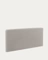 Testiera sfoderabile Dyla in shearling grigio chiaro per letto da 160 cm