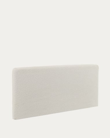 Cabeceira capa removível Dyla de pelo efeito cordeiro branco para cama de 160 cm