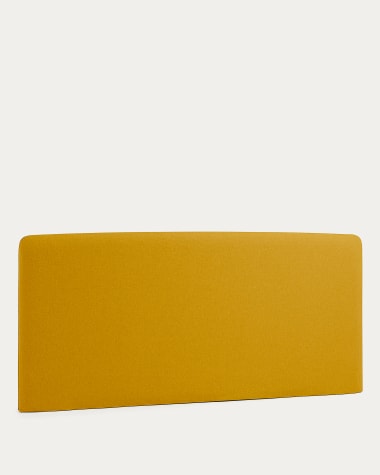 Tête de lit déhoussable Dyla jaune moutarde pour lit de 160 cm