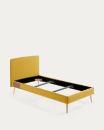 Dyla bed cover for a 90 x 190 cm mattress in mustard
