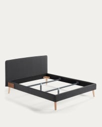 Dyla Bezug für Bett in Schwarz mit Matratze von 150 x 190 cm