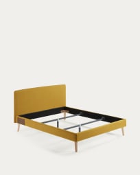 Dyla bed cover for a 150 x 190 cm mattress in mustard