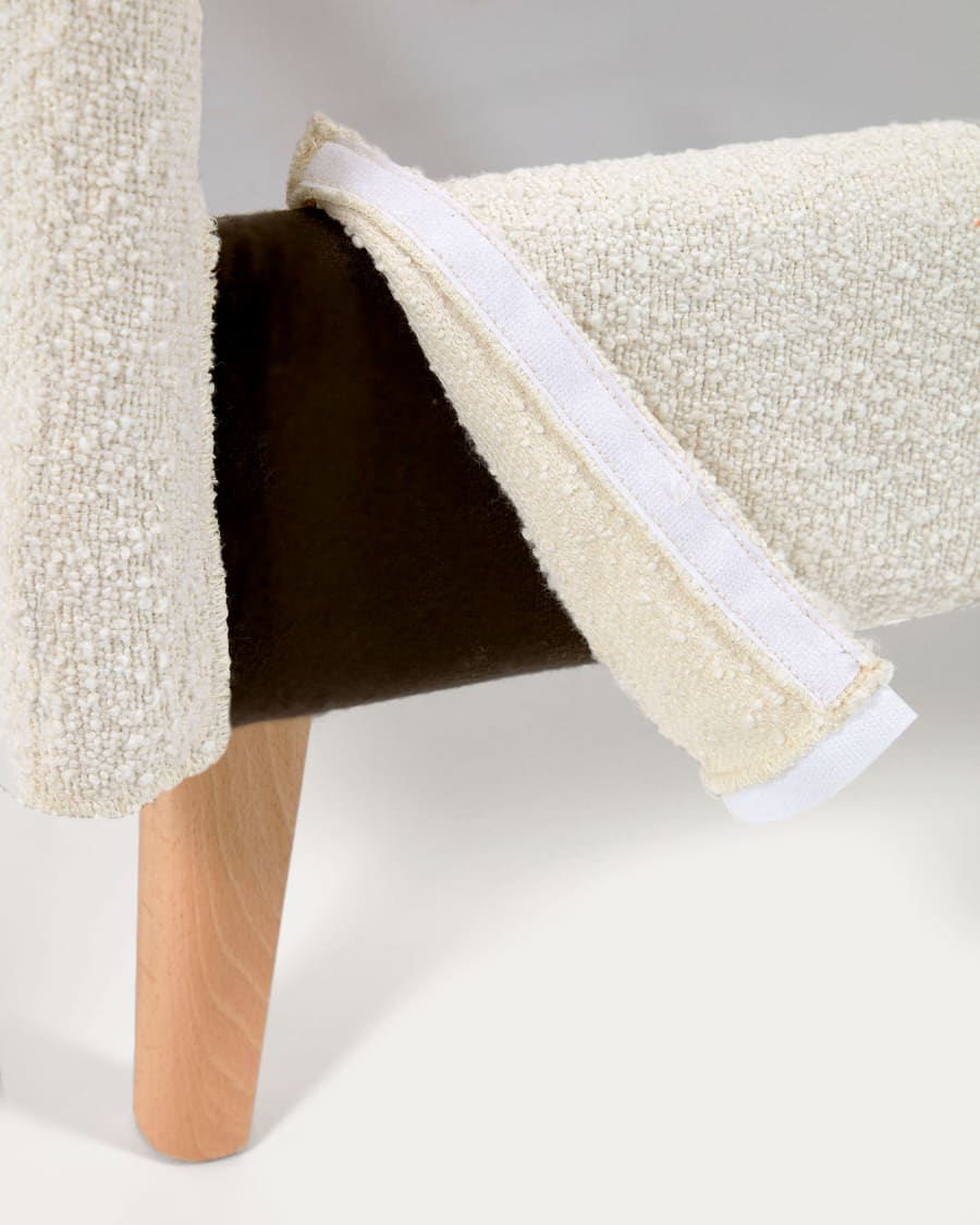 Cama desenfundable Dyla gris patas de madera maciza de haya para colchón de  160 x 200 cm