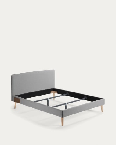 Dyla Bett mit abnehmbarem Bezug in Grau für Matratze von 160 x 200 cm
