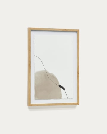 Toroella abstraktes Bild weiß und braun 50 x 70 cm