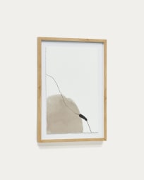 Tableau abstrait Torroella blanc et marron 50 x 70 cm