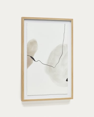 Quadre abstracte Torroella blanc, marró i gris 60 x 90 cm