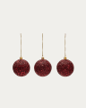 Set Briam de 3 bolas colgantes decorativas grandes rojo