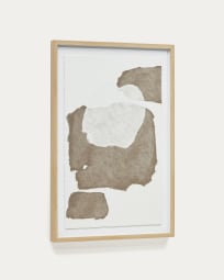 Tableau abstrait Torroella blanc et marron 60 x 90 cm