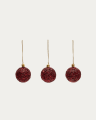 Set Briam de 3 bolas de pendurar decorativas pequenas vermelho