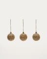 Set Briam de 3 bolas de pendurar decorativas pequenas dourado