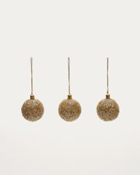 Set Briam de 3 bolas colgantes decorativas pequeñas dorado