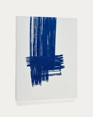 Sagaro Leinwand abstrakt weiß und blau 80 x 100 cm