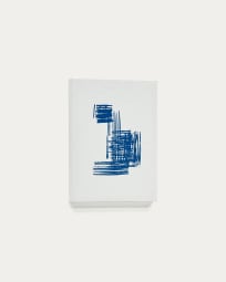 Płótno abstrakcyjne Sagaro białe i niebieskie 30 x 40 cm