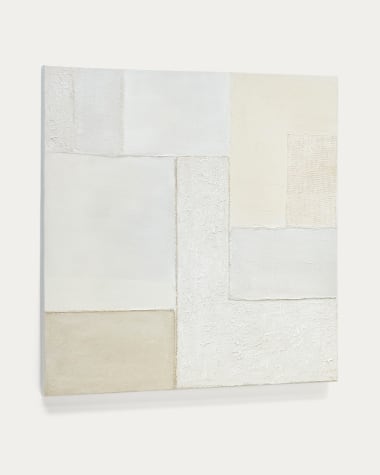 Làmina abstracte Pineda blanc 95 x 95 cm