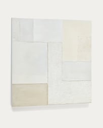 Płótno abstrakcyjne Pineda białe 95 x 95 cm