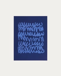 Tsuki print on blue paper, 29.8 x 39.8 cm