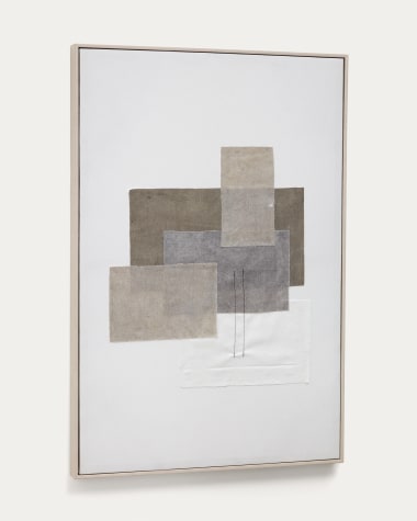 Quadro Mabell bianco con quadrati colorati 62 x 92 cm