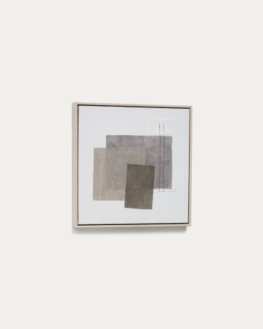 Cadre Mabell blanc avec carrés multicolores 42 x 42 cm