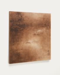Sabira abstract canvas in oxidised copper 100 x 100 cm