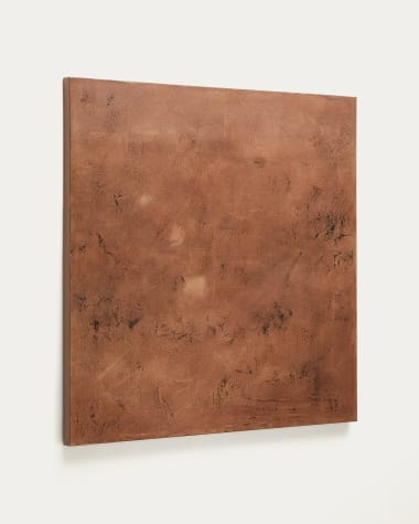 Sabira abstract canvas in worn copper 100 x 100 cm