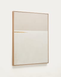 Cuadro abstracto Salin con raya horizontal de lino 80 x 100 cm