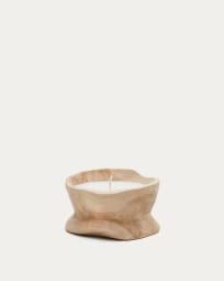 Maelia wooden candle with a natural finish Ø 20 cm