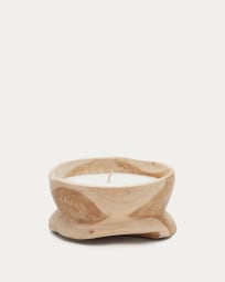 Maelia wooden candle with a natural finish Ø 25 cm